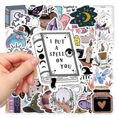 50pcs SPIRITUAL Stickers Pack,Crystal Potion Gothic Halloween Stickers, 199