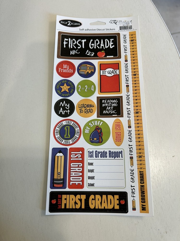 Reminisce Back To School Self-adhesive Diecut Stickers BTS-102 First Grade