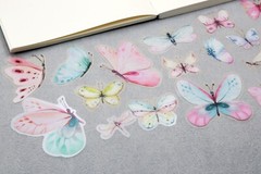 Butterfly sticker | butterflies nature pink blue insect themed PET plastic