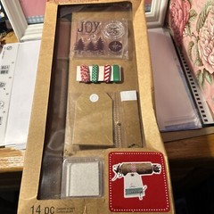 Recollections Make It Christmas Wrap Kit Vintage Scrapbook 14 Pcs Craft Gifts