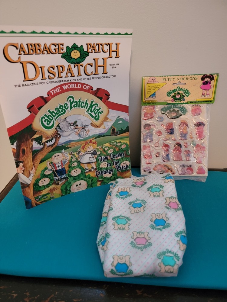 Vintage 80s Cabbage Patch Dispatch 1984, Puffy Stickers, Diaper, Free Shipping