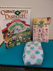 Vintage 80s Cabbage Patch Dispatch 1984, Puffy Stickers, Diaper, Free Shipping