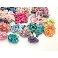200 Assortment Colors Paper Flower Wedding bouquet Scrapbook TH/8MixA-A1