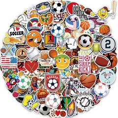 300 Assorted Sport Stickers: Waterproof Vinyl for Kids’ Water Bottles