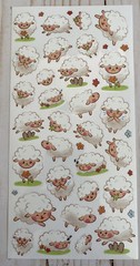 Stickers Fluffy Wooly Sheep Easter Jumping Napping Smile Glossy Finish Paper New