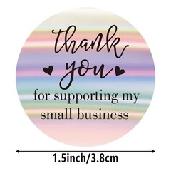2000 PCS 4 Rolls Thank You for Supporting My Small Business Stickers Holographic
