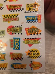 VTG AGC Motivational Stickers 8 Sheets Retro 90s Y2K Awesome Wow Good Job Super
