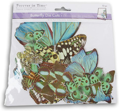 Blue Butterfly Die-Cut Cut-Outs Realistic Shapes with Foil Accents – Nature Jour