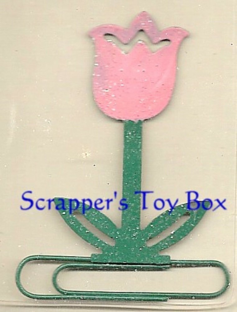 TALL TULIP JUMBO PAPER CLIP Pink Spring Flower Scrapbooking Card Making Stamping