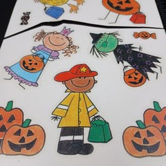 Vintage MAMBI Halloween Stickers Pumpkins Costumes 1999