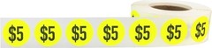 Fluorescent Yellow Price Stickers – 0.75″ Round Dots, 500 Adhesive Labels