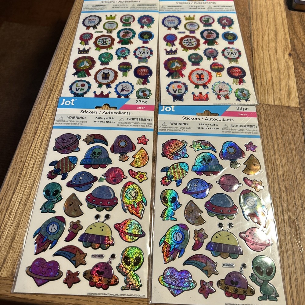 JOT Stickers Sheets Foil Lot Of 4 Sheets 88 Stickers Total NEW