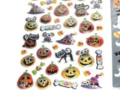 Halloween Stickers Puffy Stickers Ghosts Black Cats Pumpkins Candy Corn E53