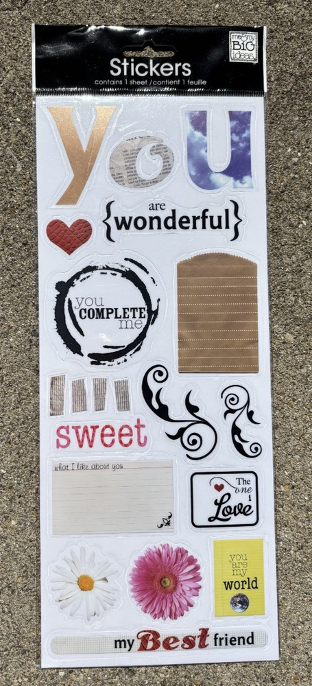 MAMBI JUMBO YOU ARE WONDERFUL PHRASES SCRAPBOOKING STICKERS *