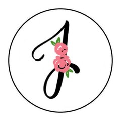 30 SCRIPT BLACK & FLORAL MONOGRAM LETTER ENVELOPE SEALS LABELS STICKERS 1.5″