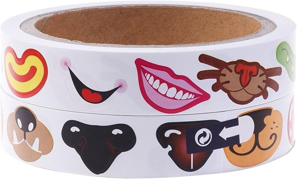 600 Pcs Colorful Nose Stickers Labels & 600 Pcs Colorful Mouth Stickers Labels –