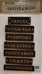 TRAVEL Inspirables Leather Stickers (7pc)Sticko•Vacation•Luggage Tag •Passport