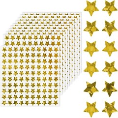1000 PCS Gold Star Stickers, 1in Holographic Foil Rewards Stickers