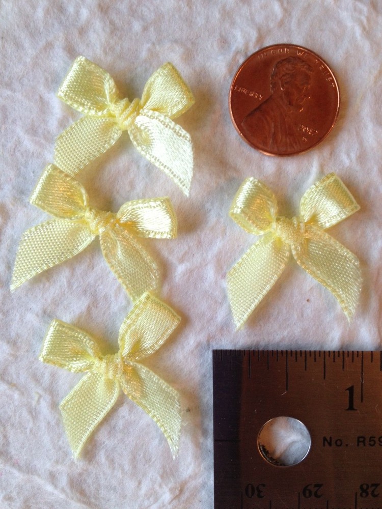 10 Bows Yellow Satin bow Paper Piecing Tear Bears baby shower Invitations Crafts