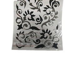New EK Success Intricate Flourish Stickers 16 Count Black & Silver Sticko