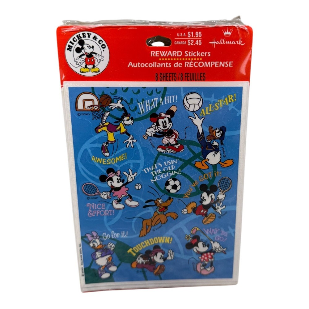 Vintage Mickey & Co Stickers Minnie Mouse Mickey Mouse Donald Pluto Hallmark