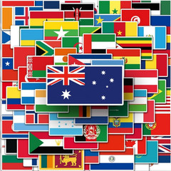 102 Pcs Flag Stickers Premium Country Flags and Mini Flag Stickers Set