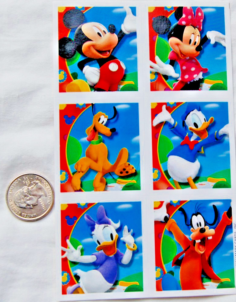 Hallmark stickers Disney Mickey Mouse Minnie Donald Duck Daisy pluto goofy fun