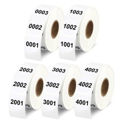 5000 PCS White Round Sequential Number Labels 1″ – 5 Rolls for Inventory & Wareh