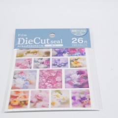 Kyowa Flower Theme Transparent Film Die Cut Seal Stickers 26pcs Made in JAPAN