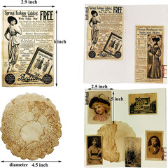 Vilikya Vintage Junk Journal Supplies, Coffee Dyed Decoupage Paper for Scrapbook