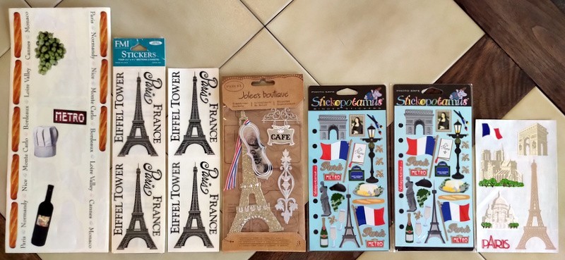 Mixed Lot PARIS, FRANCE Travel Stickers: Frances Meyer, Jolee’s, Stickopotamus