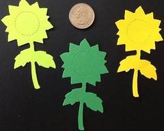 SUNFLOWER Die-Cuts(6pc)Approx:3.5″x 1.5″Garden•Seeds•Flowers•Summertime •Sun•••