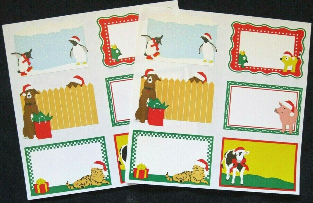 Mrs Grossman Two Sheets 6×6″ Christmas Label Tags (circa 2001)