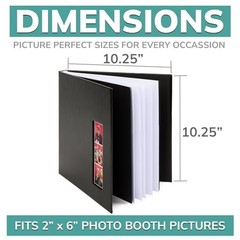 Photo Booth Guest Book Album 2×6 Picture Inserts Black Scrapbook Memory Book