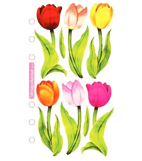 FLOWERS Flower Tulip Tulips Spring Pink Yellow Orange Red Sticko Vellum stickers