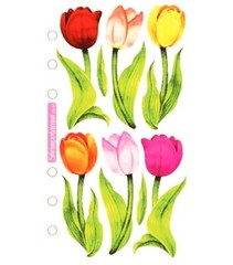 FLOWERS Flower Tulip Tulips Spring Pink Yellow Orange Red Sticko Vellum stickers