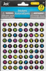 Alphabet Typewriter Neon Yellow Orange Green Capital Letters Jot Puffy Stickers