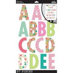 STICKO ALPHABET STICKERS – BRIGHT MULTI PATTERN POSTER – 6 SHEETS – 7.5 cm