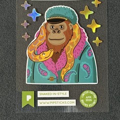 Pipsticks LIMITED EDITION Kids-Apr. 2026 “Snaked-In-Style” Sticker Sheet (2x8in)