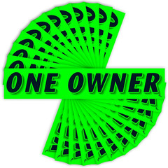 Chartreuse Green ONE Owner Windshield Stickers, 12-Pack, Made in USA