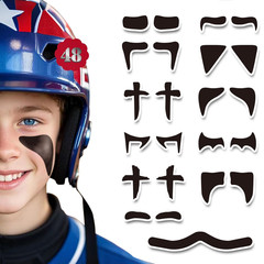 48 Pairs Eye Black Stickers for Kids, Sports Eye Strips Baseball Football Softba