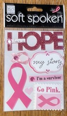 Soft Spoken THERE IS HOPE ~ My Story ~ Breast Cancer Awareness Scrapbook Sticker