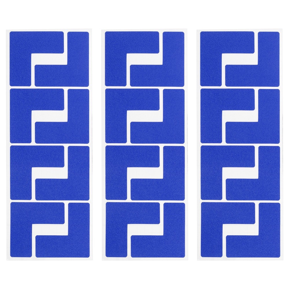 5S Location Marking Corner, (3x3x1.2 Inch, Blue) (24Pcs), l -shaped Sticker