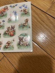 Vintage 1982 Hallmark Sticker Sheet Mouse Mice Mushrooms Blue Birds Strawberry