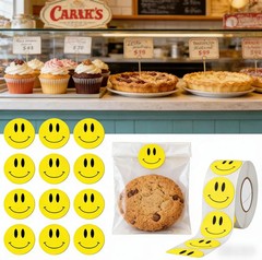 500 Pcs Yellow Smiley Face Stickers – 1 Inch Happy Face Stickers Round Roll Smil
