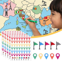 280 Pcs Map Stickers, Self-Adhesive Map Location Markers Stickers, Colorful Peel