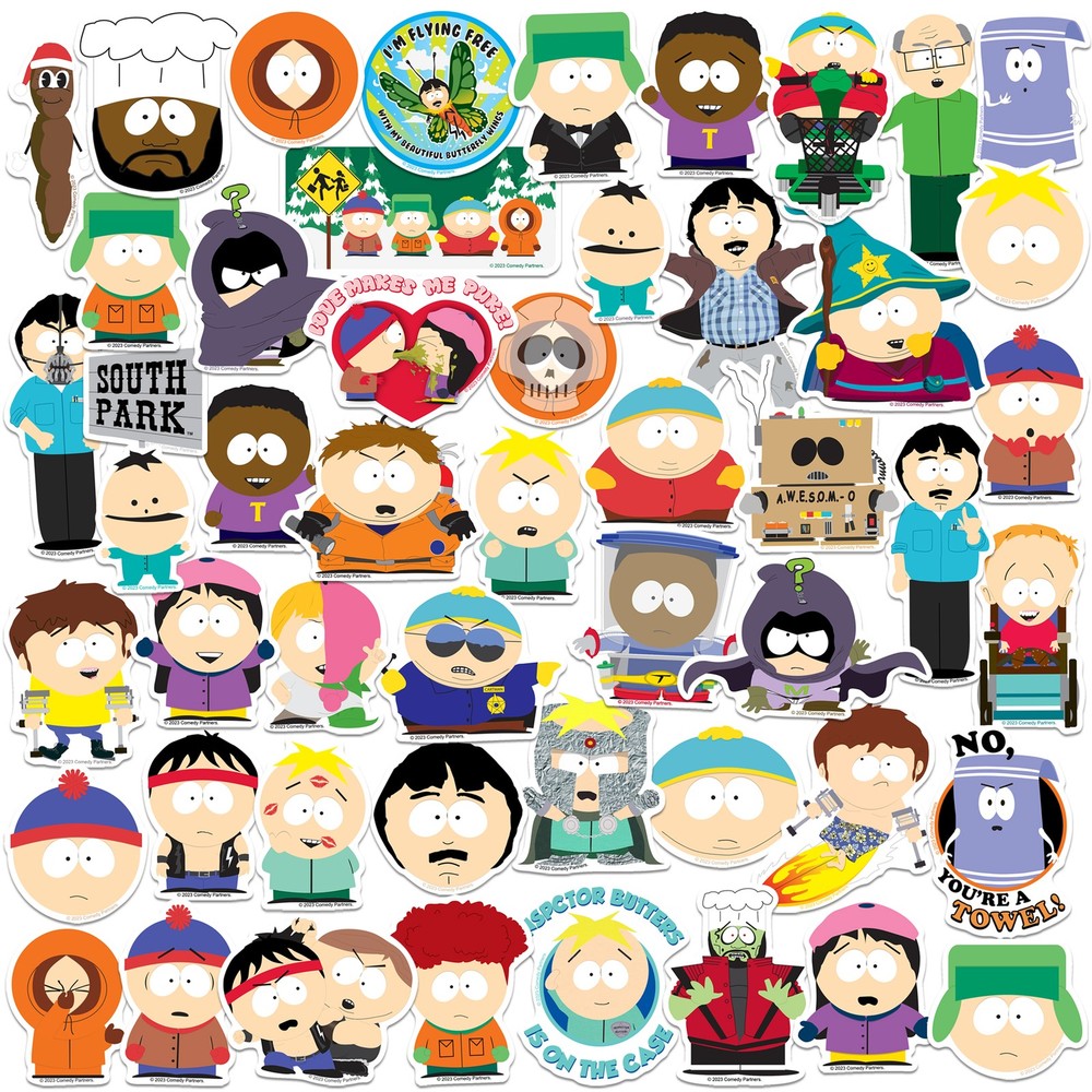 SOUTH PARK CHARACTER DIE CUT VINYL 50 CT STICKER PACK