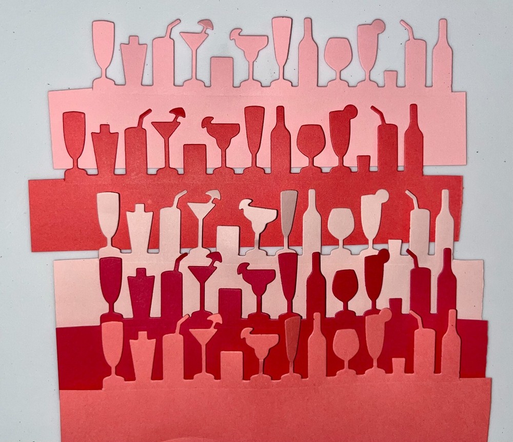 🍹5 COCKTAIL PARTY cardstock paper die cut embellishments