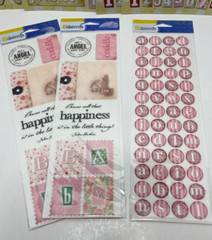 Girly Themed Lot of Scrapbooking Stickers-7 Pages-NEW