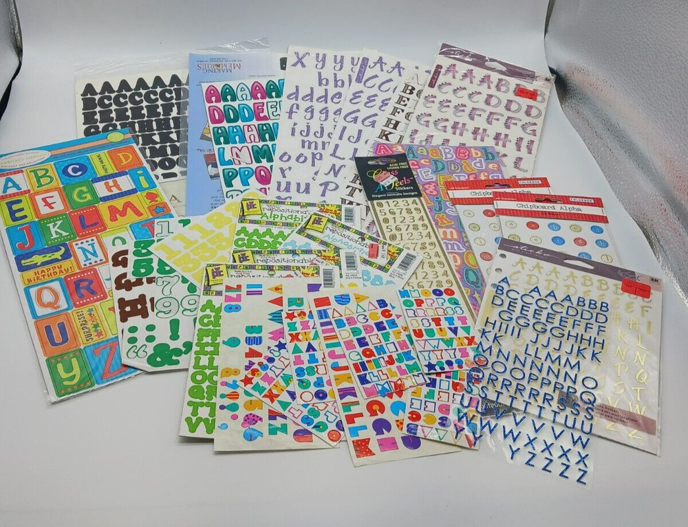 Lot Letters Numbers Alphabet Stickers Scrapbooking Paper Crafting Junk Journal